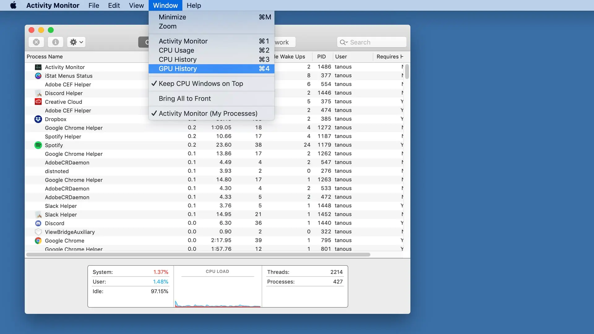 如何通过Activity Monitor查看macOS中的GPU使用情况
