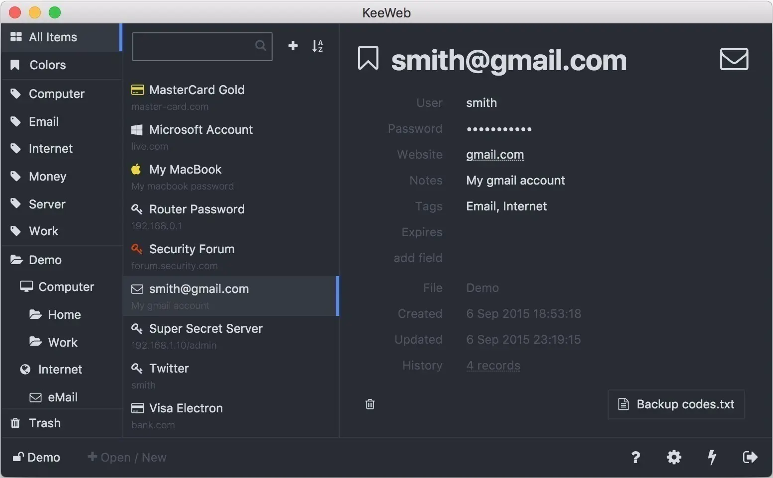 KeeWeb 1.11.9 - 与KeePass兼容的跨平台密码管理器
