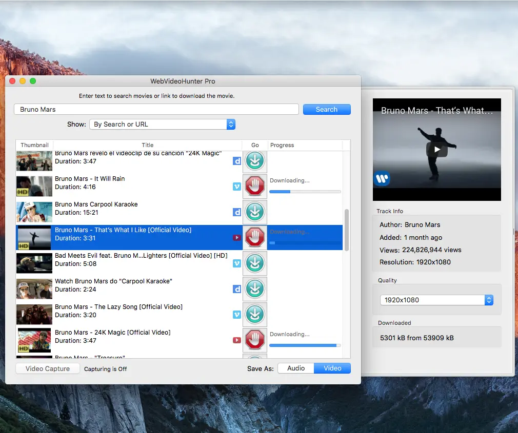 WebVideoHunter 6.3.1 - 查找视频网站并下载视频工具