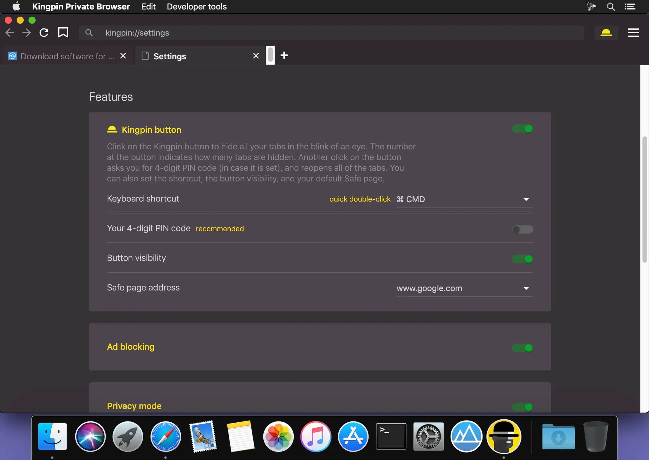 Kingpin Private Browser 2.1.2 - 隐私保护浏览器
