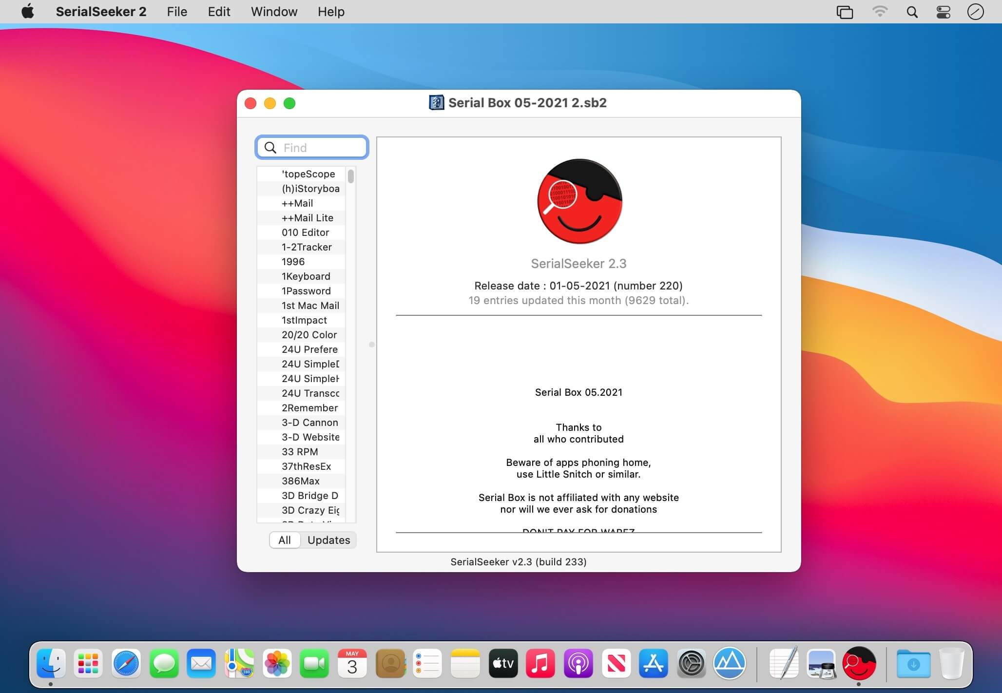 Serial Box 09.2024 -  Mac软件序列号